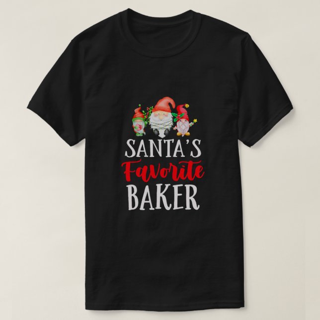 Camiseta Gnome de Navidades graciosos de Baker Chef favorit (Diseño del anverso)