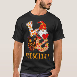 Camiseta Gnome De Otoño De Amo Preescolar Para Los Maestros