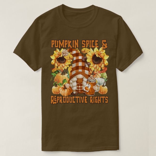Camiseta Gnome De Otoño Para Las Mujeres Spice De Calabaza  (Diseño del anverso)