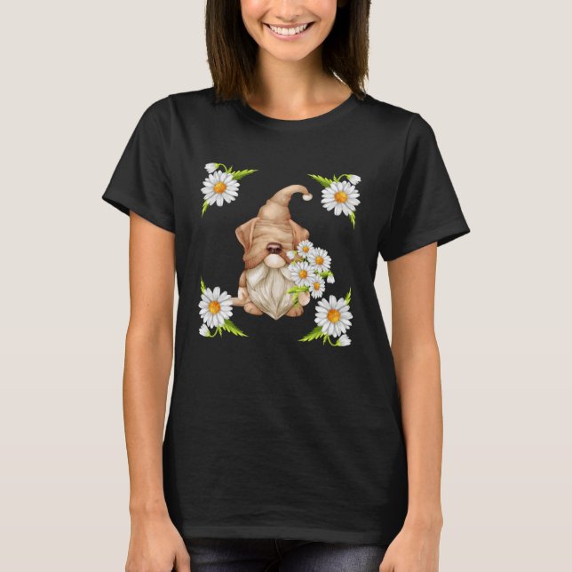 Camiseta Gnome De Perro Para Labrador Mamá Cute Dais Floral (Anverso)