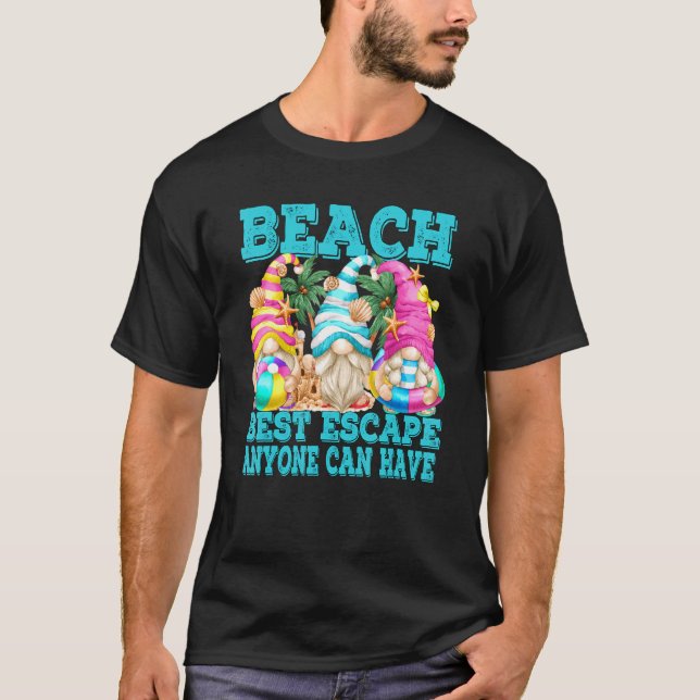 Camiseta Gnome De Playa Para Mujeres Y Hombres Con Verano Ú (Anverso)