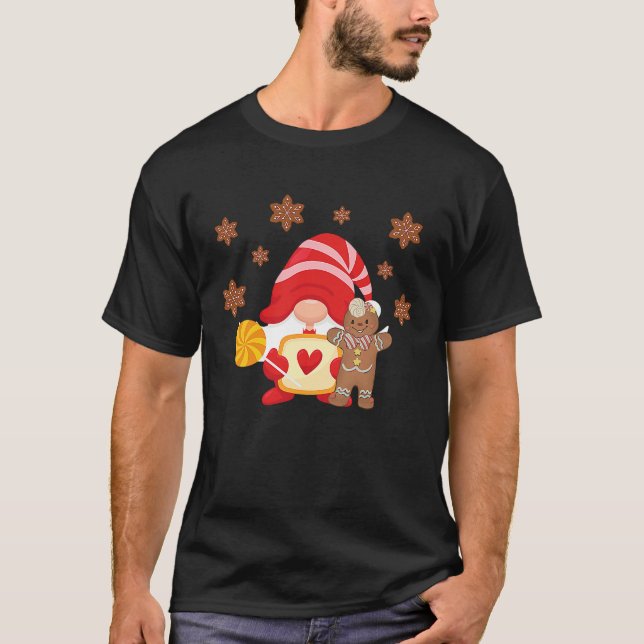 Camiseta Gnome De Vacaciones Con Pan De GingerY Candy Cane  (Anverso)