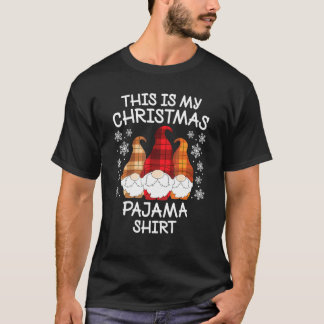 Camiseta Gnome De Xmas Plaid Este Es Mi Navidad Pajama Men
