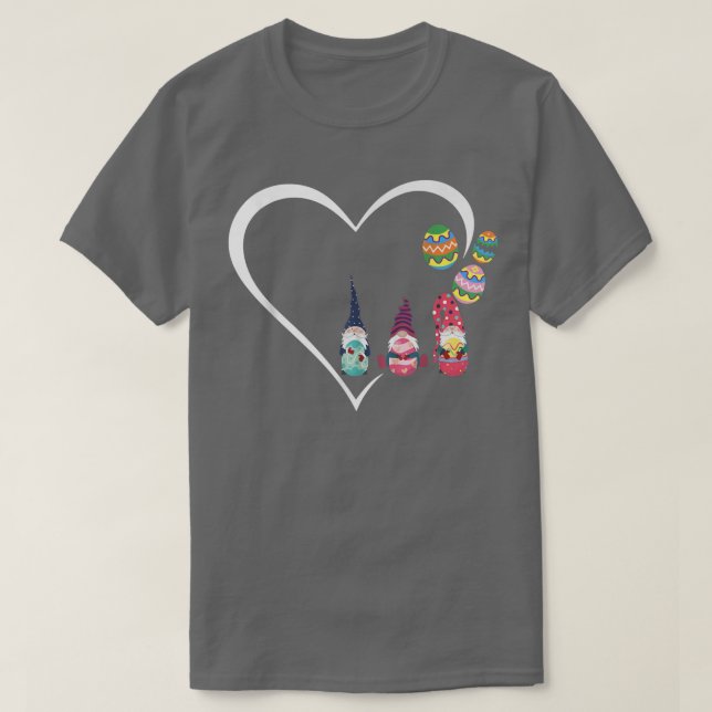 Camiseta Gnome del corazón lindo abrazo conejo feliz huevo  (Diseño del anverso)