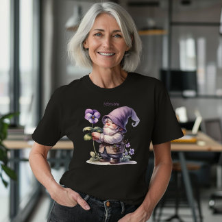 Camiseta Gnome del Jardín de Febrero Personalizado