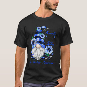 Camiseta Gnome Diabetic Noviembre Diabetes Mes Cinta Azul