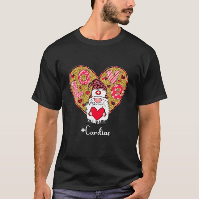 Camiseta Gnome divertida sosteniendo corazón Enfermera card (Anverso)