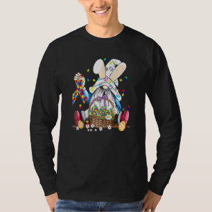Camiseta Gnome Egg Bunny Puzzle Ribbon Autism Awareness Eas
