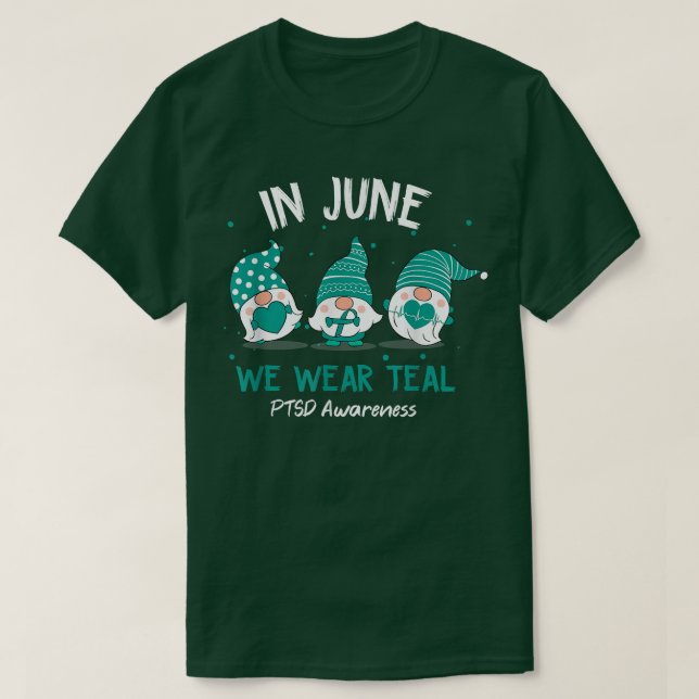Camiseta Gnome En Junio Usamos Concienciación Verde azulada (Diseño del anverso)