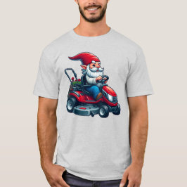 Camiseta Gnome en motocicleta de césped con cesta de flores