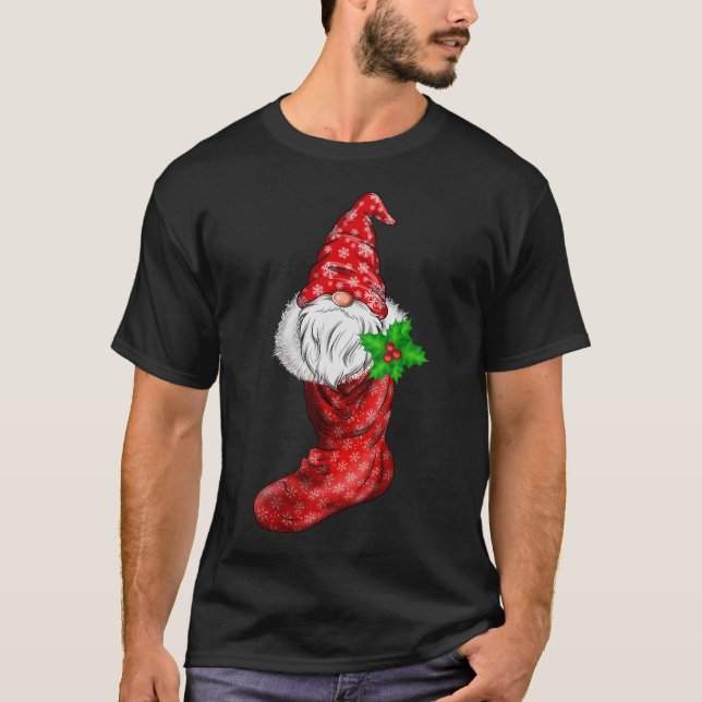 Camiseta Gnome En Navidades Sacude Gracioso Gnomo Familiar  (Anverso)