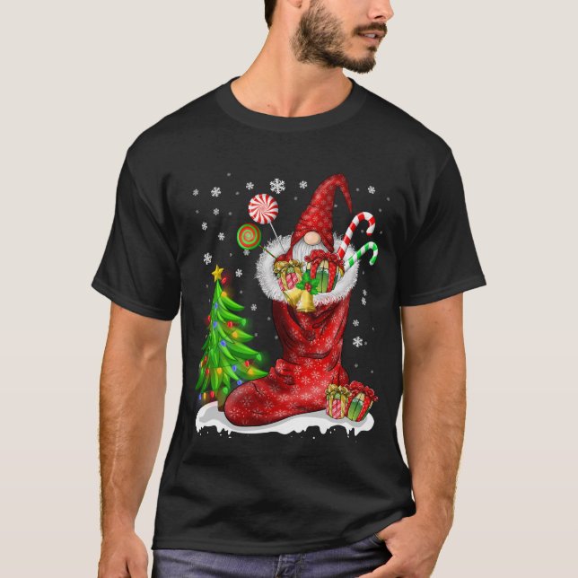 Camiseta Gnome En Navidades Sacude Gracioso Gnomo Familiar  (Anverso)