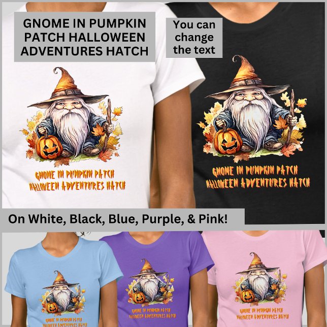 Camiseta Gnome en parche de calabaza, Halloween Adventures  (Subido por el creador)