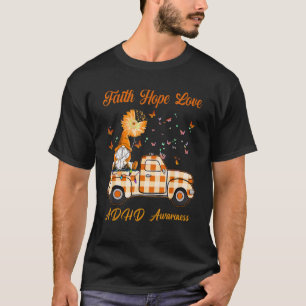 Camiseta Gnome Faith Hope Love Adhd Awareness