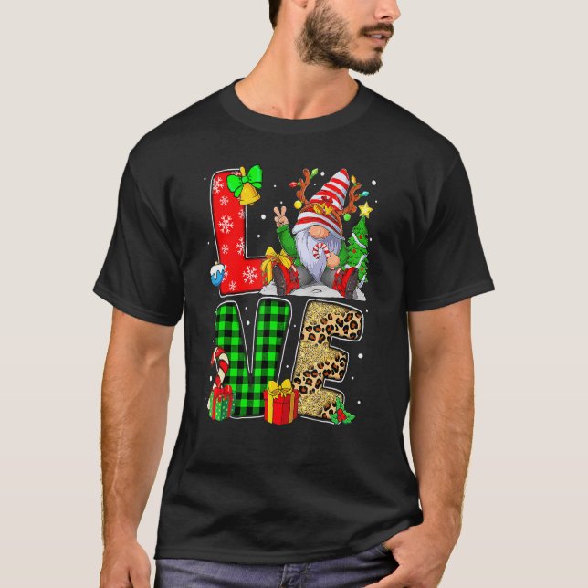 Camiseta Gnome Familia Navidades Para Mujeres Hombres Amar  (Anverso)
