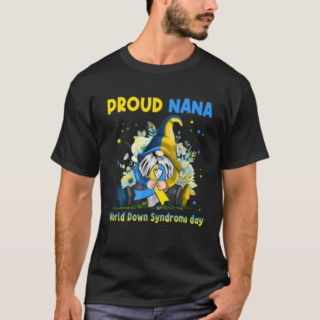 Camiseta Gnome familiar Orgulloso Nana Down Syndrome Concie (Anverso)