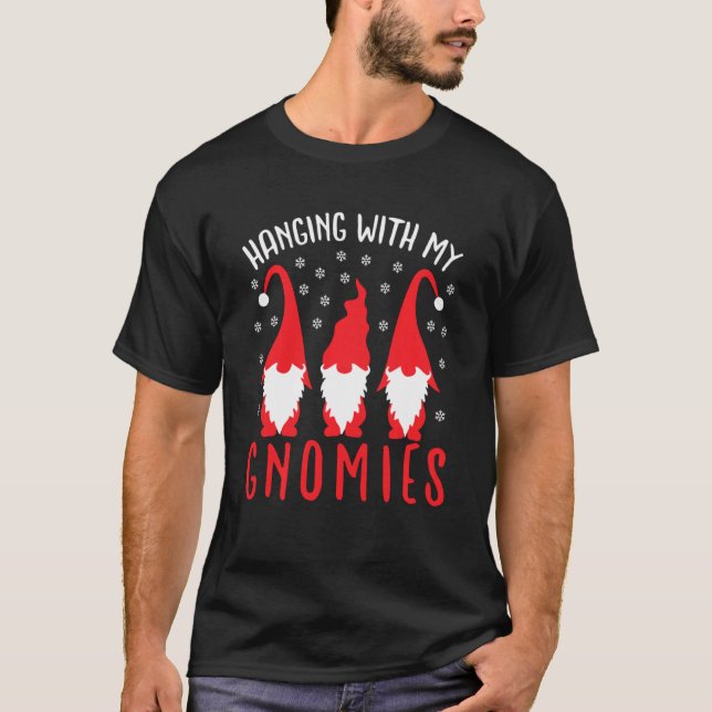 Camiseta Gnome Family Christmas Hanging With My Gnomies Swe (Anverso)