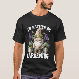 Camiseta Gnome Floral Lila Papá Para Jardín Mamá Preferiría