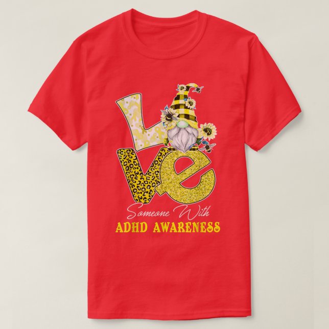 Camiseta Gnome Flower Love Adhd Awareness (Diseño del anverso)