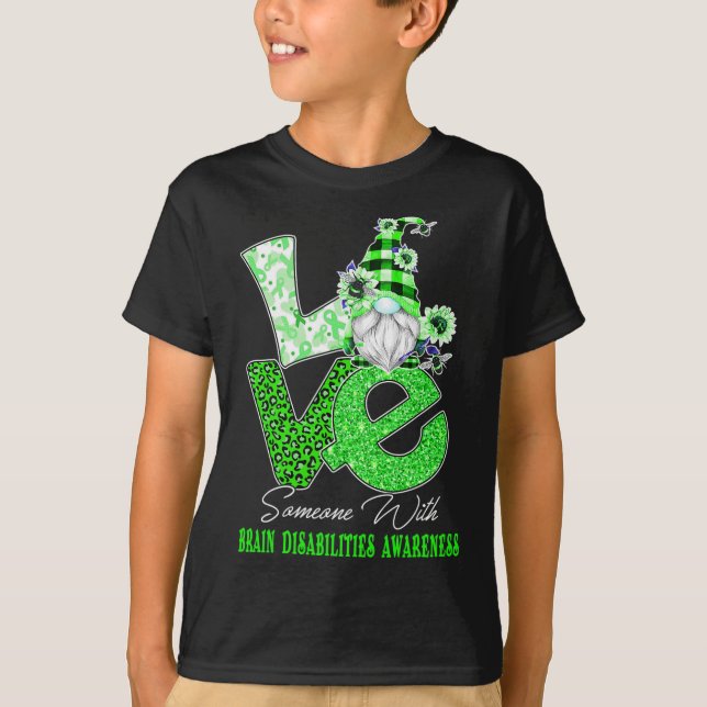 Camiseta Gnome Flower Love Brain Disabilities Conciencia (Anverso)