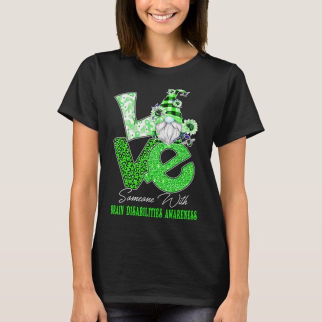 Camiseta Gnome Flower Love Brain Disabilities Conciencia (Anverso)
