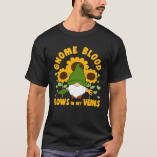 Camiseta Gnome Fluye Sangre En Mis Venas Con Sunflowers Yar