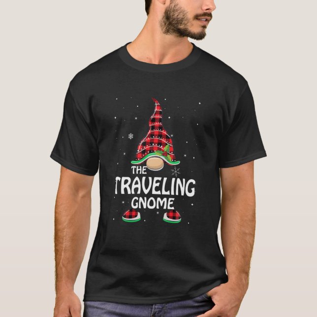 Camiseta Gnome Gnome Buffalo Plaid Matching Family Chris (Anverso)