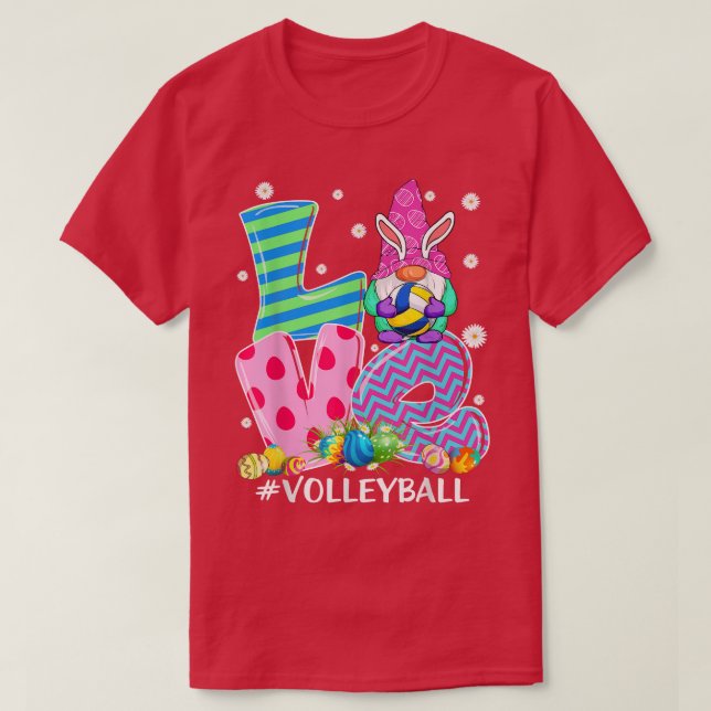 Camiseta Gnome Gnome Bunny Volleyball Player Gnome Lover Ea (Diseño del anverso)