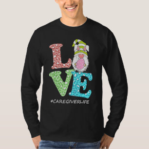 Camiseta Gnome Gnome Caregiver Life Leopardo Happy East