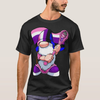 Camiseta Gnome Gnome Pride Flag Lacrosse Player LGBTQ