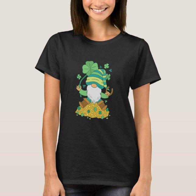 Camiseta Gnome gold St Patrick green (Anverso)