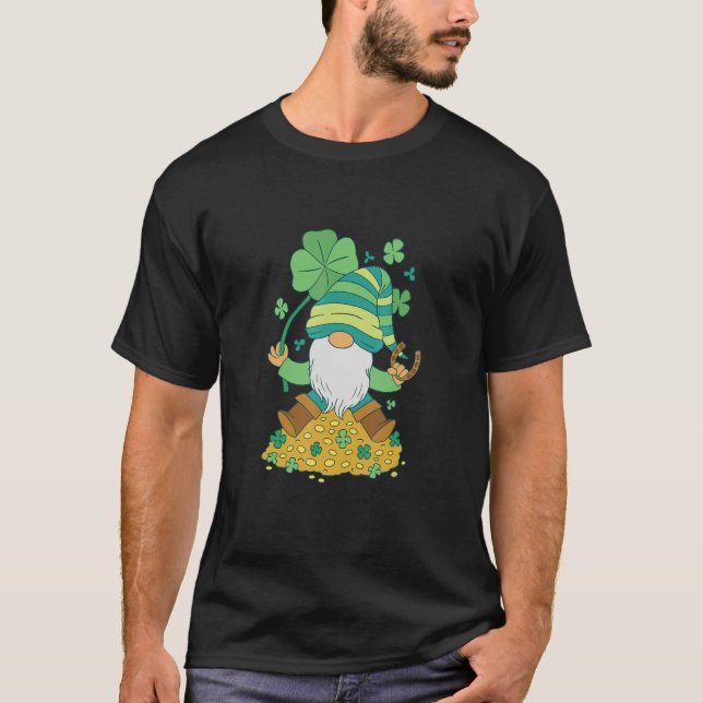 Camiseta Gnome gold St Patrick green (Anverso)