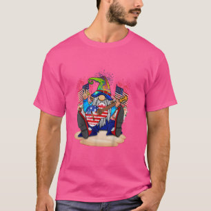 Camiseta Gnome gracioso con guitarra canta y celebra el 4o