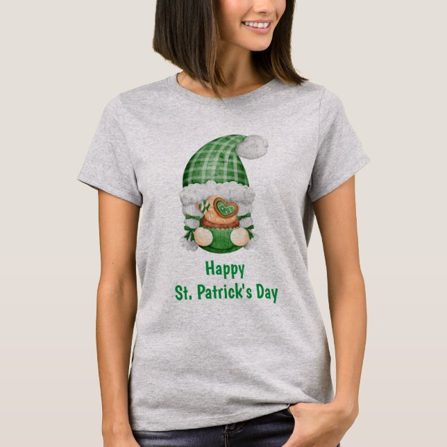 Camiseta Gnome Green Cute Adorable San Patricio (Anverso)