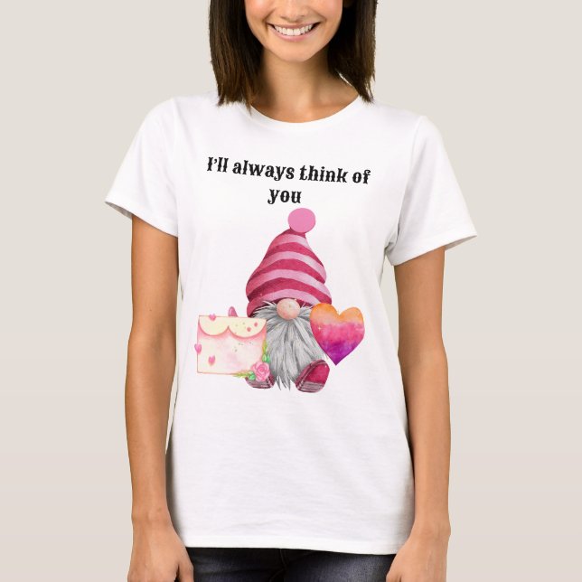 Camiseta Gnome in love with rainbow heart (Anverso)