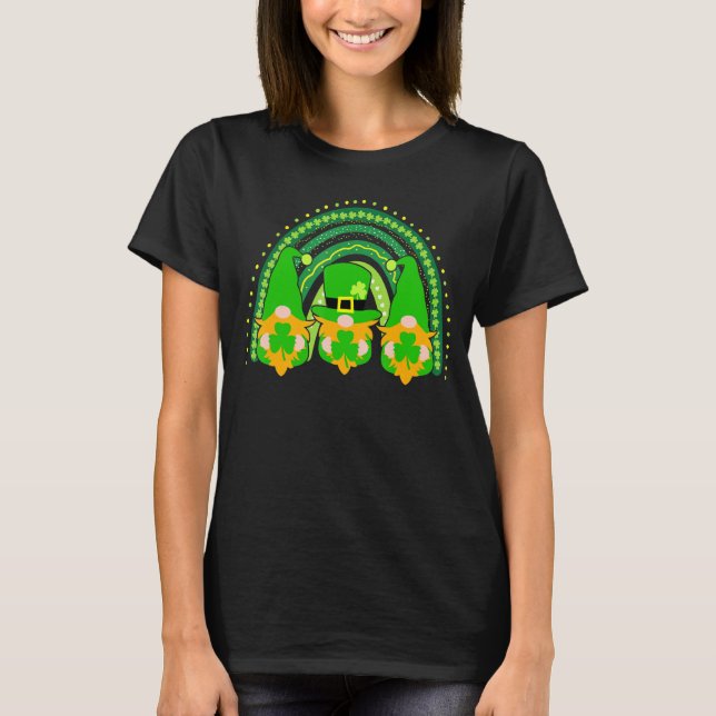 Camiseta Gnome irlandés del arcoiris feliz día de los patro (Anverso)