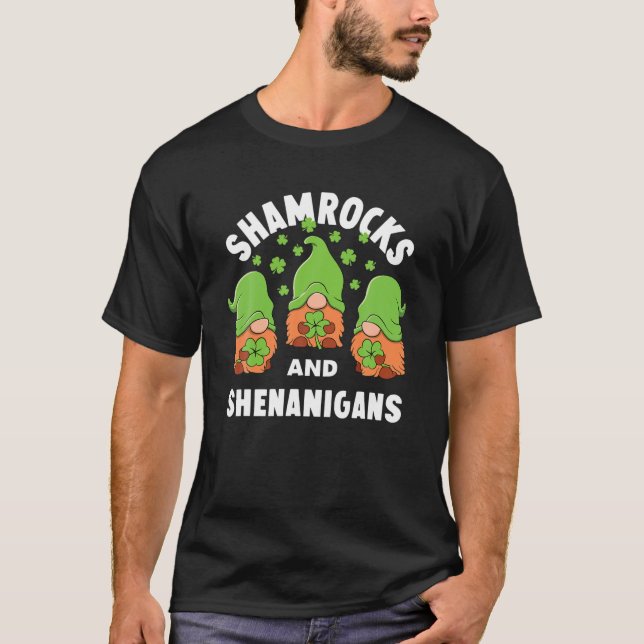Camiseta Gnome irlandés Shamrock (Anverso)