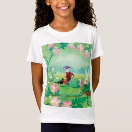 Camiseta Gnome jardener, Blackbird, Hedgehog y Conejo Blanc