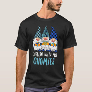 Camiseta Gnome judío Hanukkah Menorah Chillin' con mi gno