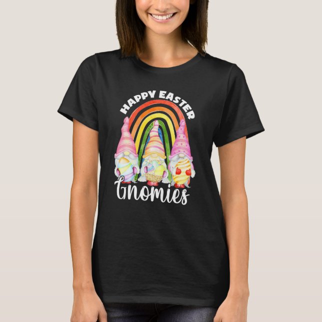 Camiseta Gnome lindo arcoiris gnomo de Pascua conejo gnomes (Anverso)