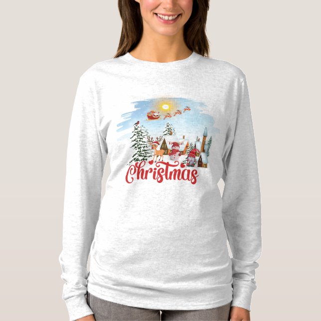 Camiseta Gnome lindo, hombre de nieve celebrando vacaciones (Anverso)