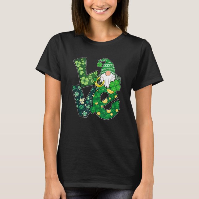 Camiseta Gnome Love Funny St Patricks Day (Anverso)