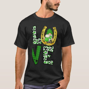 Camiseta Gnome Love St Patrick's Day Leopard Buffalo