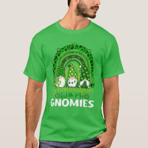 Camiseta Gnome Lucky Shamrock Rainbow Leopardo St Patricks