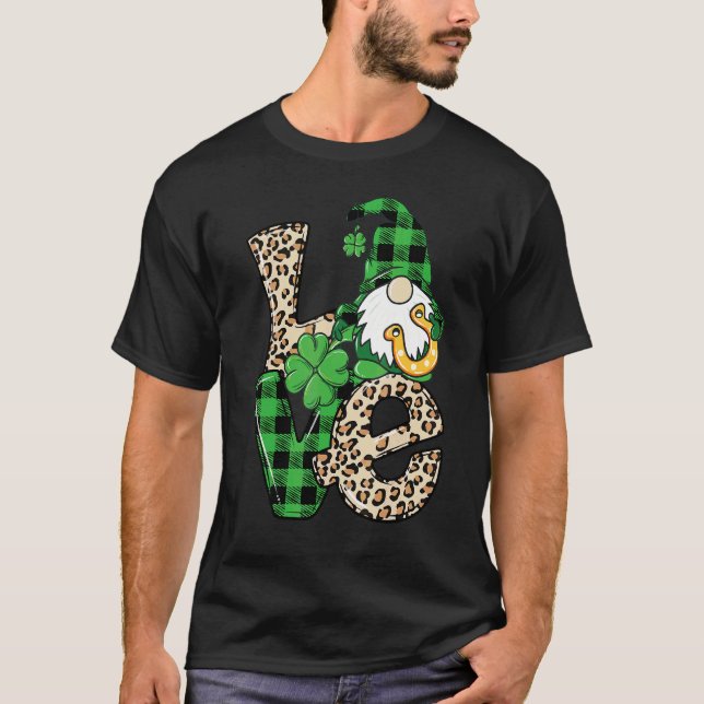 Camiseta Gnome Lucky Shamrock St Patrick (Anverso)