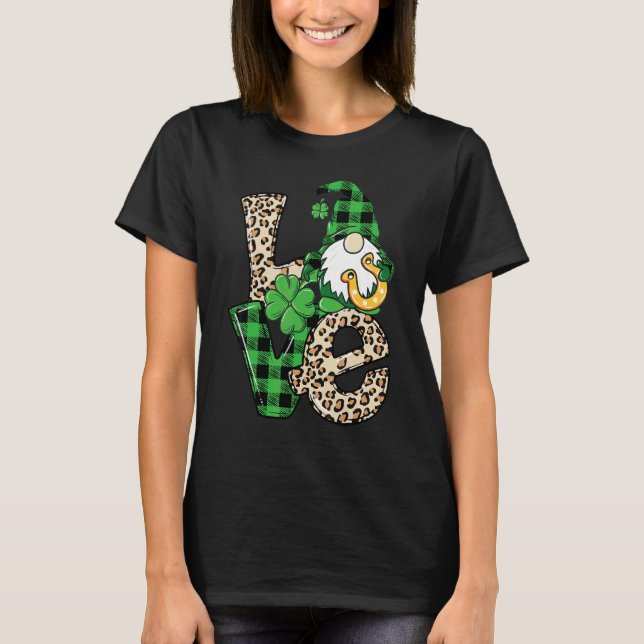 Camiseta Gnome Lucky Shamrock St Patrick (Anverso)