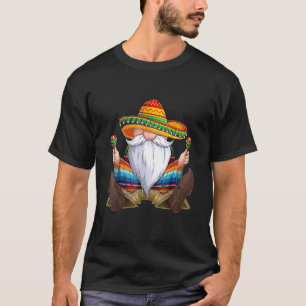 Camiseta Gnome mexicano Cinco De Mayo Serape Poncho Mujeres