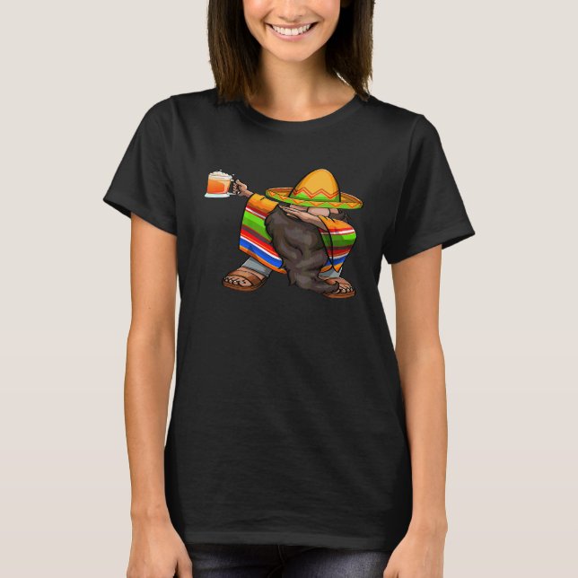 Camiseta Gnome mexicano de dabeo Cinco de Mayo Poncho Sombr (Anverso)