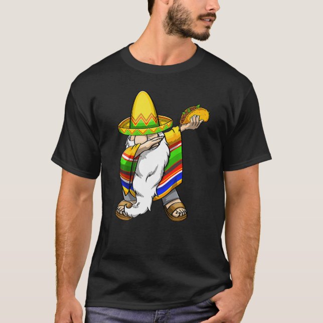 Camiseta Gnome mexicano de dabeo Cinco de Mayo Poncho Sombr (Anverso)