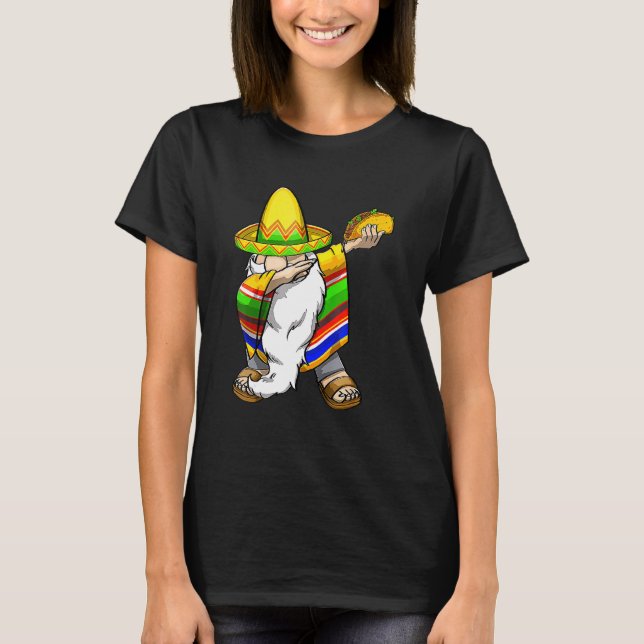 Camiseta Gnome mexicano de dabeo Cinco de Mayo Poncho Sombr (Anverso)